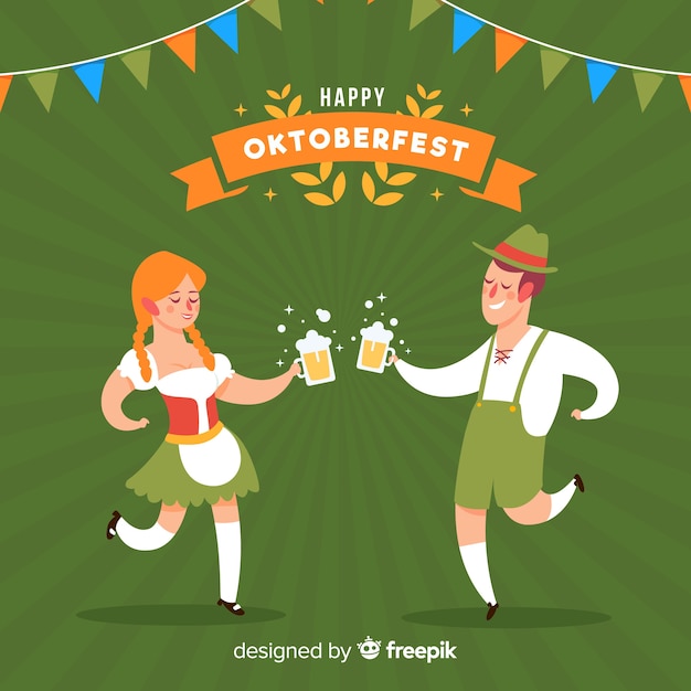 Ludzie świętują Oktoberfest