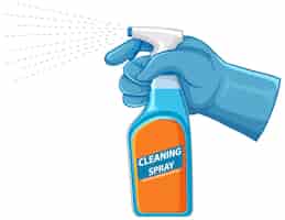 Bezpłatny wektor ludzka ręka trzyma spray do czyszczenia