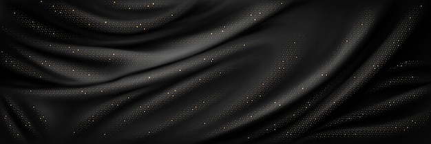 Bezpłatny wektor luksusowa czarna jedwabna tkanina ze złotym brokatem
