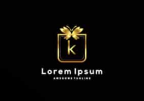 Bezpłatny wektor luksusowa kolekcja logo litery k