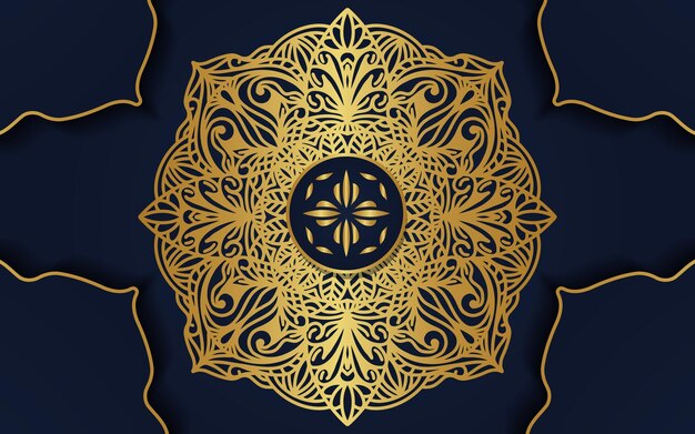 Luksusowe ozdobne mandala w kolorze złotym