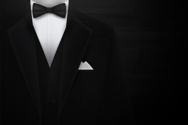 Bezpłatny wektor luksusowe, realistyczne męskie garnitury z kurtką i krawatem