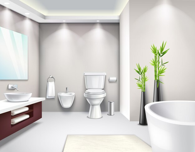 Luksusowe wnętrze łazienki realistyczne wzornictwo