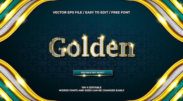 Luksusowy Złoty Chrom 3d Efekt Tekstowy