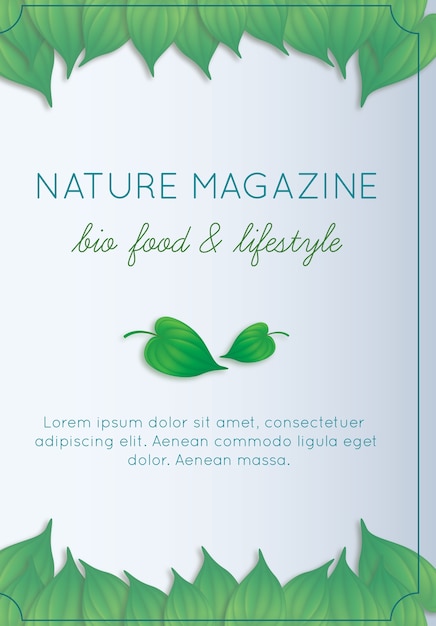 Bezpłatny wektor magazyn nature z zielonymi liśćmi