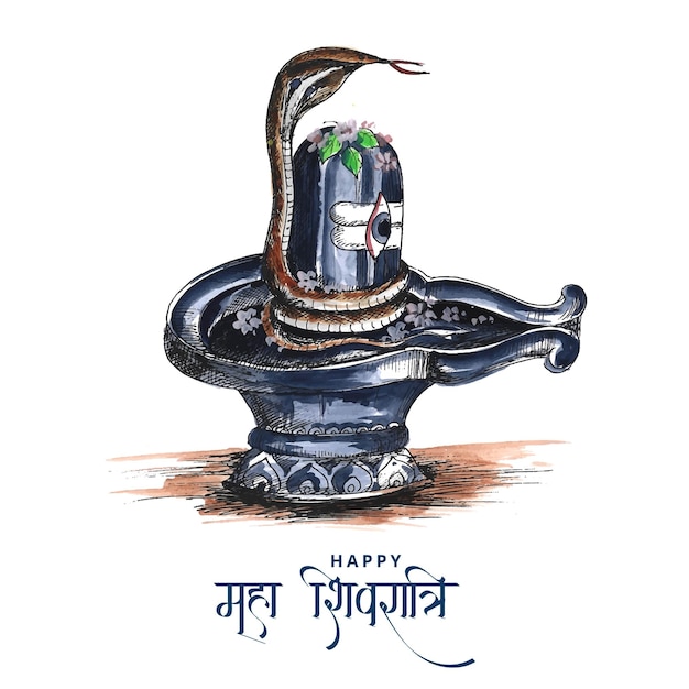 Maha shivratri tło festiwalu z projektem karty shiv ling