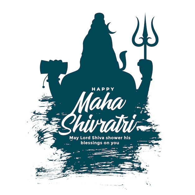 Maha Shivratri Tło Z Sylwetką Pana Shivy