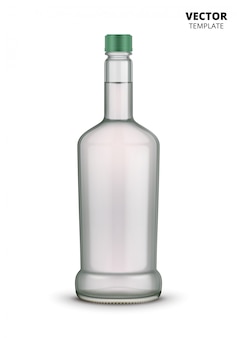 Makieta butelki wódki na białym tle