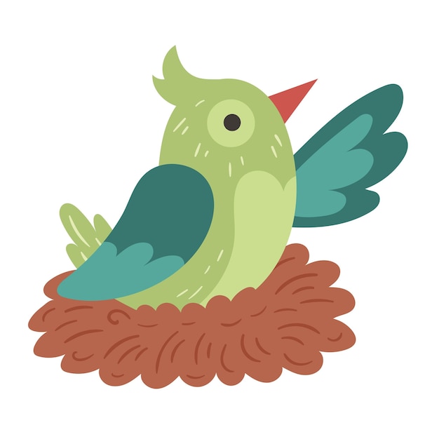 Bezpłatny wektor mały zielony ptaszek