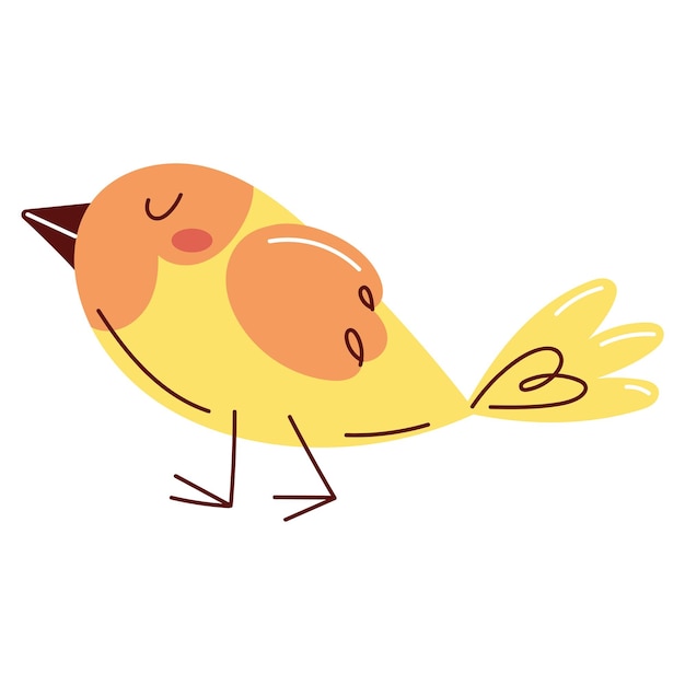 Bezpłatny wektor mały żółty ptak.