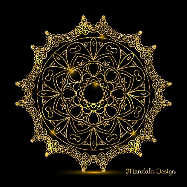 Mandala design złota