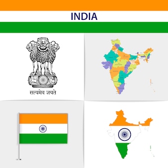 Mapa flagi indii i herb