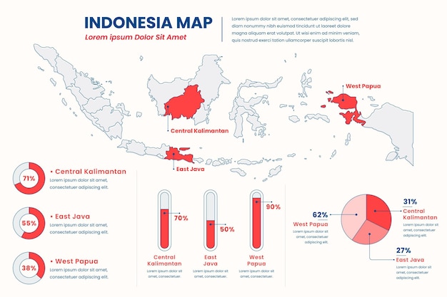 Bezpłatny wektor mapa liniowa indonezji