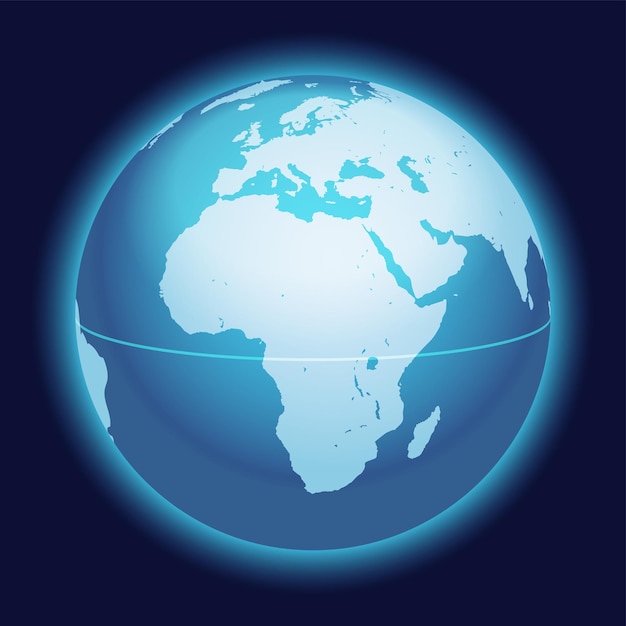Bezpłatny wektor mapa świata wektor. afryka, morze śródziemne, wyśrodkowana mapa półwyspu arabskiego.