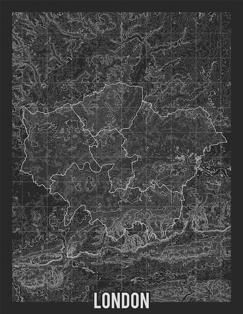 Bezpłatny wektor mapa topograficzna londynu