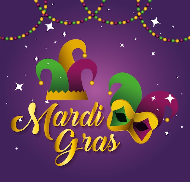 Mardi Gras Z Imprezowym Kapeluszem I Maską