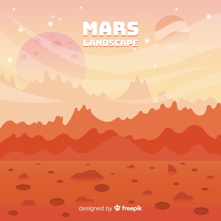 Bezpłatny plik Wektor mars krajobrazu tła