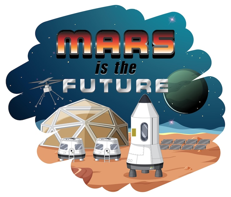 Bezpłatny plik Wektor mars to przyszłe logo słowne