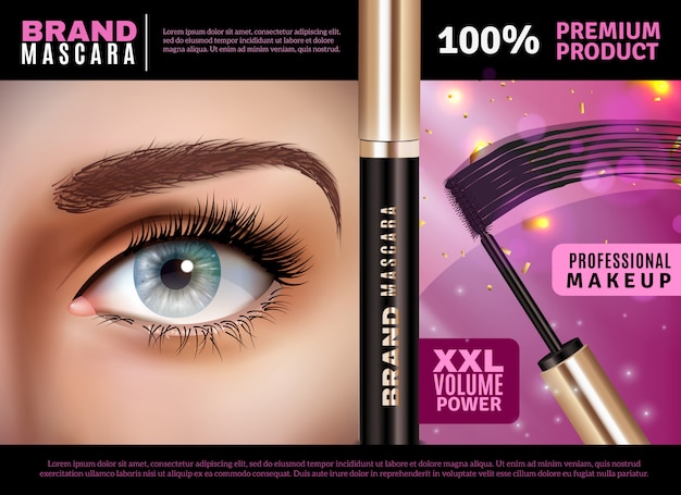 Mascara Applicator Design Composition