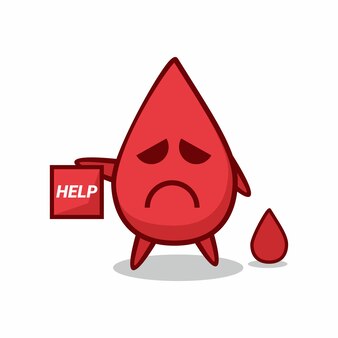 Maskotka ico blood smutny i potrzebuje pomocy