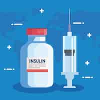 Bezpłatny wektor medyczna fiolka z insuliną
