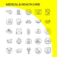 Bezpłatny wektor medyczna i zdrowotna ręcznie rysowana ikona do druku internetowego i mobilnego zestawu uxui, takiego jak torba zdrowia medycznego kid healthcare no smoking medical pictogram pack vector
