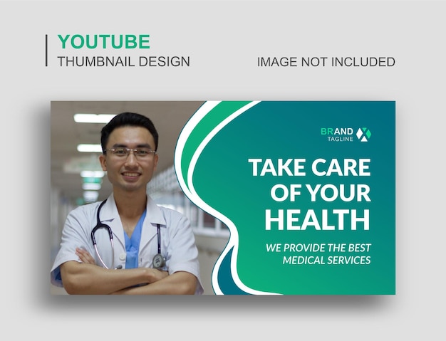 Medyczny projekt miniatury youtube i szablon banera internetowego