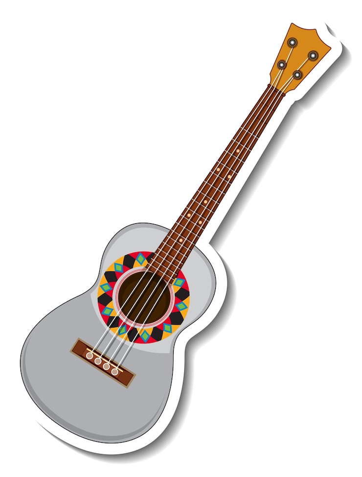 Bezpłatny plik Wektor meksykańska kreskówka instrument muzyczny na gitarze