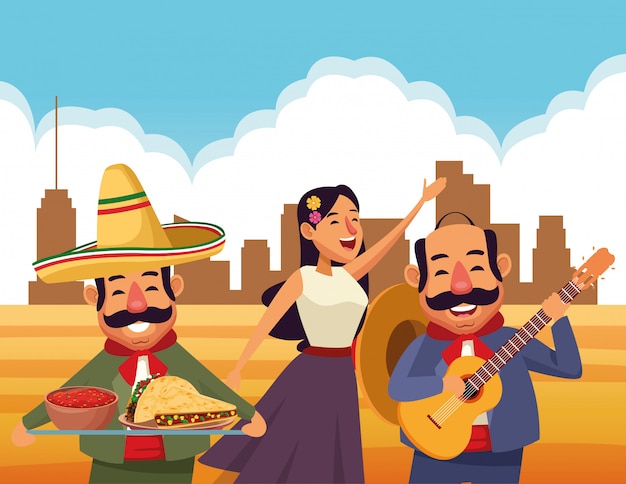 Meksykańska tradycyjna kultura ikona kreskówka