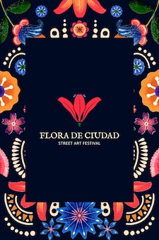 Meksykański kwiatowy wzór szablon wektor dla logo marki