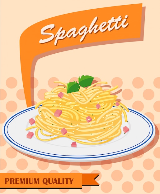 Bezpłatny wektor menu spaghetti na plakacie