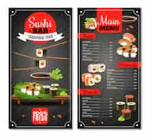 Bezpłatny wektor menu sushi bar