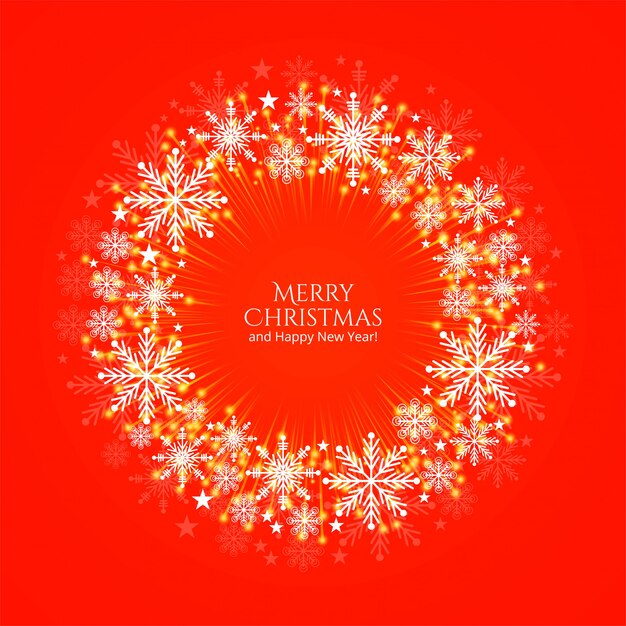 Merry Christmas card piękne okrągłe snoflakes dekoracyjne tło