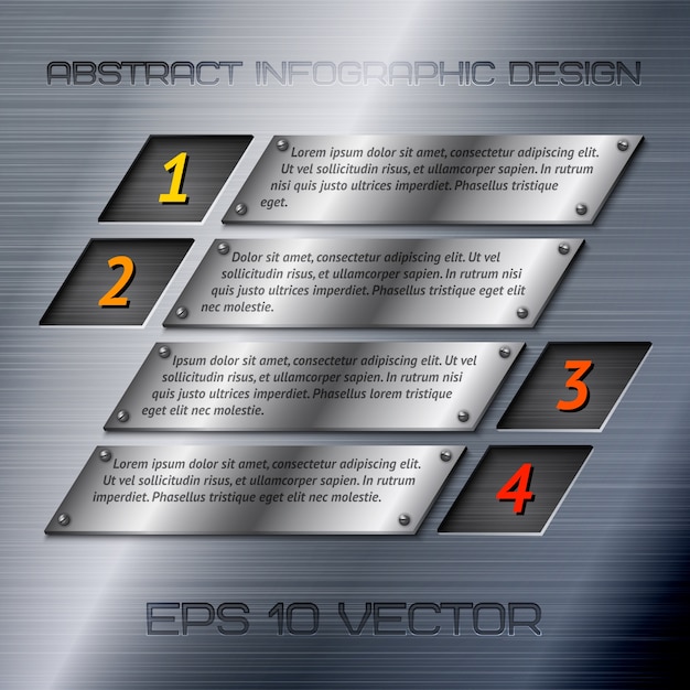 Bezpłatny wektor metal tekstury infografiki