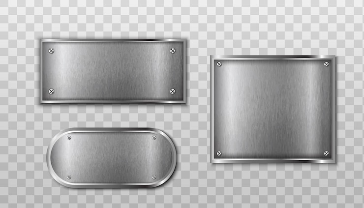 Bezpłatny plik Wektor metalowa płytka wektor realistyczne. na białym tle na przezroczystym tle.