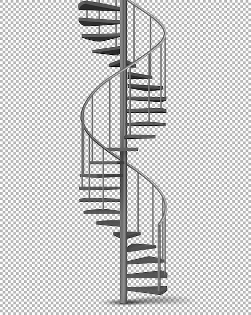 Bezpłatny wektor metalowa spirala, spiralne schody realistyczne wektor