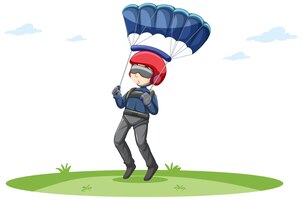 Bezpłatny wektor mężczyzna ćwiczący spadochron