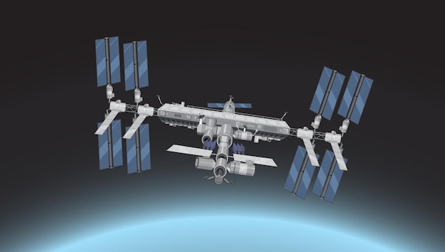 Bezpłatny wektor międzynarodowa stacja kosmiczna iss w kosmosie