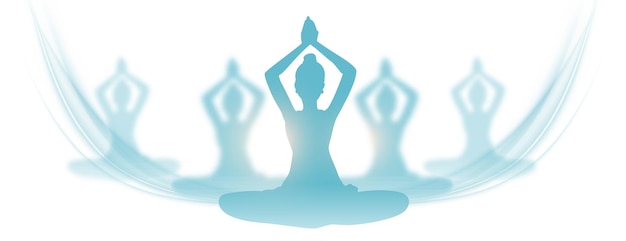 Bezpłatny wektor międzynarodowy baner wydarzenia dnia jogi z projektem postawy medytacyjnej
