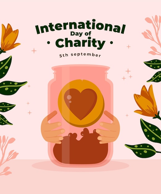 Bezpłatny wektor międzynarodowy dzień charytatywny