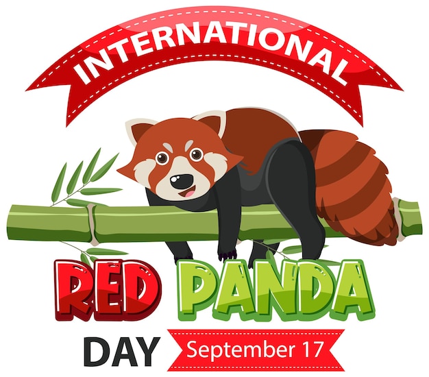 Bezpłatny wektor międzynarodowy dzień czerwonej pandy 17 września