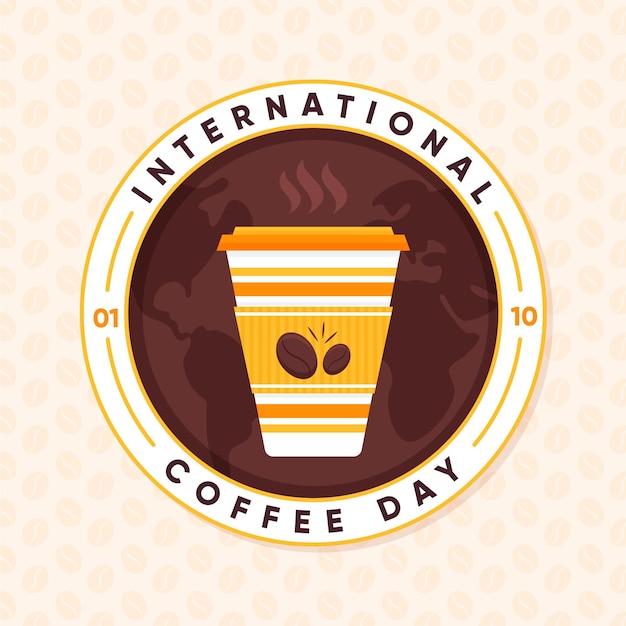 Bezpłatny wektor międzynarodowy dzień ilustracji kawy