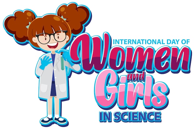 Bezpłatny wektor międzynarodowy dzień kobiet i dziewcząt w nauce