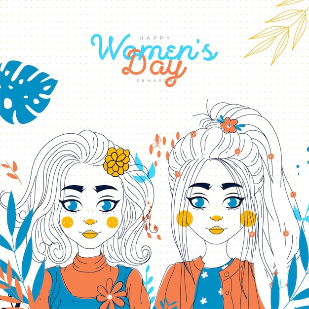 Międzynarodowy Dzień Kobiet Ilustracja Z Profilem Kobiety