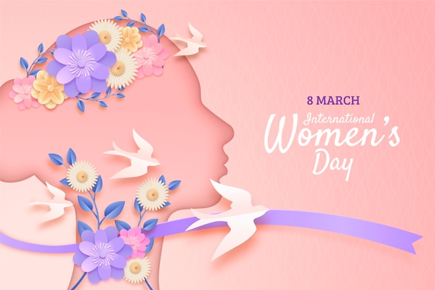 Międzynarodowy dzień kobiet w stylu papieru