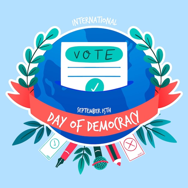 Bezpłatny wektor międzynarodowy dzień koncepcji demokracji