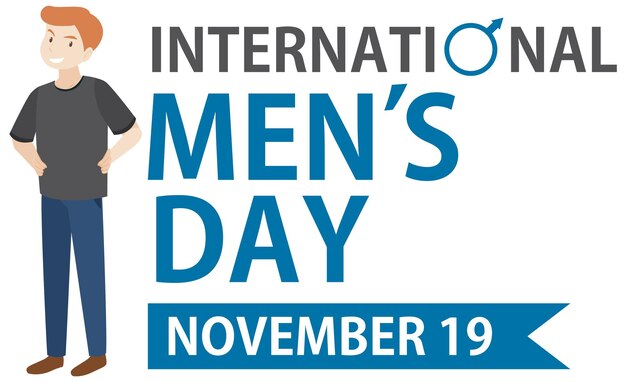 Bezpłatny wektor międzynarodowy dzień męski na projekt plakatu lub banera