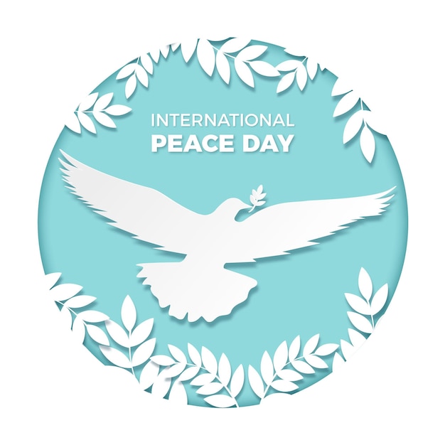 Bezpłatny wektor międzynarodowy dzień pokoju w stylu ilustracji papieru