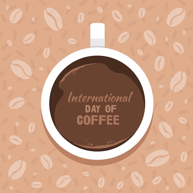 Bezpłatny wektor międzynarodowy dzień świętowania kawy