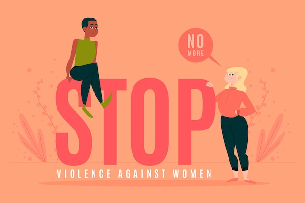 Bezpłatny wektor międzynarodowy dzień walki z przemocą wobec kobiet